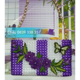 Túi xách hạt cườm handmade,còn màu cam