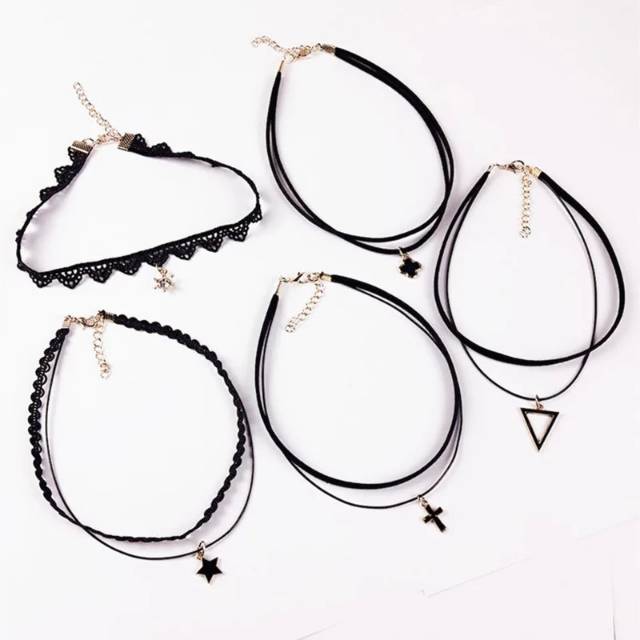 (hàng Bán Sỉ) 1 Bộ 5 Vòng Cổ Choker Contents (hàng Bán Sỉ) 004