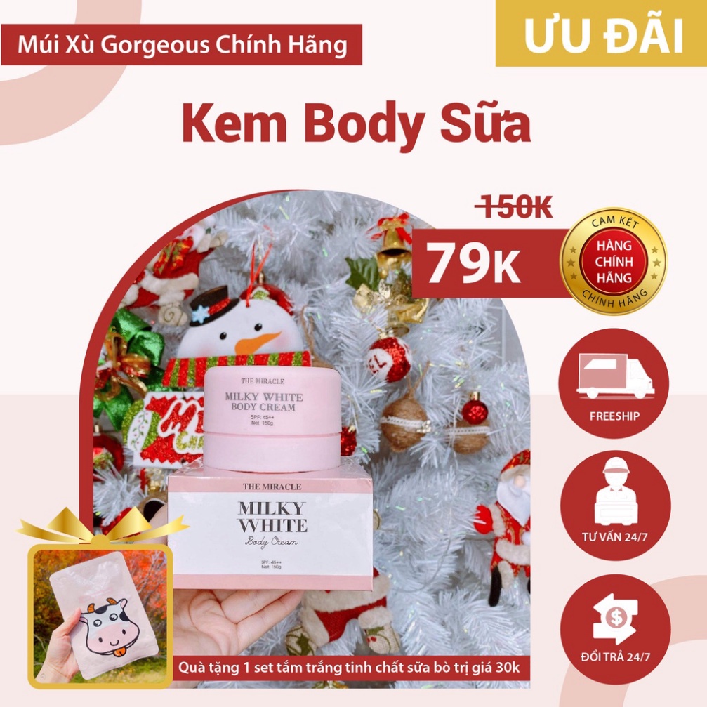 Kem body Trắng Da Sữa Bò Múi Xù Gorgeous chính hãng