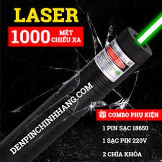 (Loại tốt) Đèn pin laser 303 - Tia xanh/đỏ.
