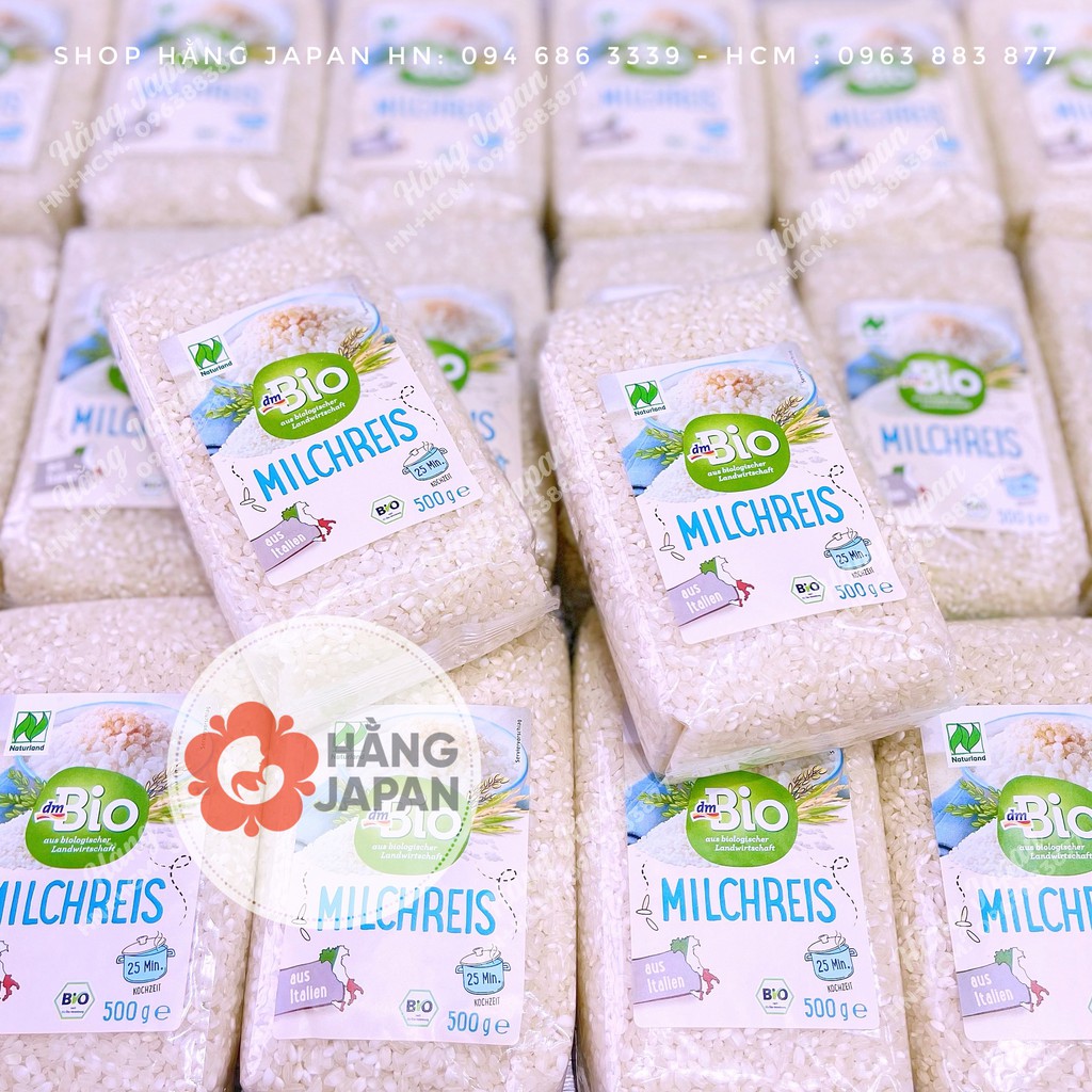 Gạo sữa hữu cơ BIO 500g dùng nấu cháo, cơm cho bé ăn dặm hàng Đức organic