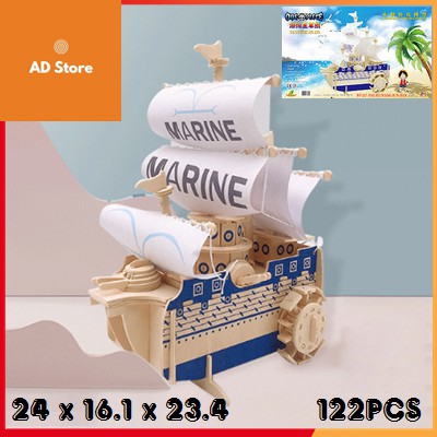 Đồ chơi lắp ghép gỗ 3D Tàu hải quân One Piece