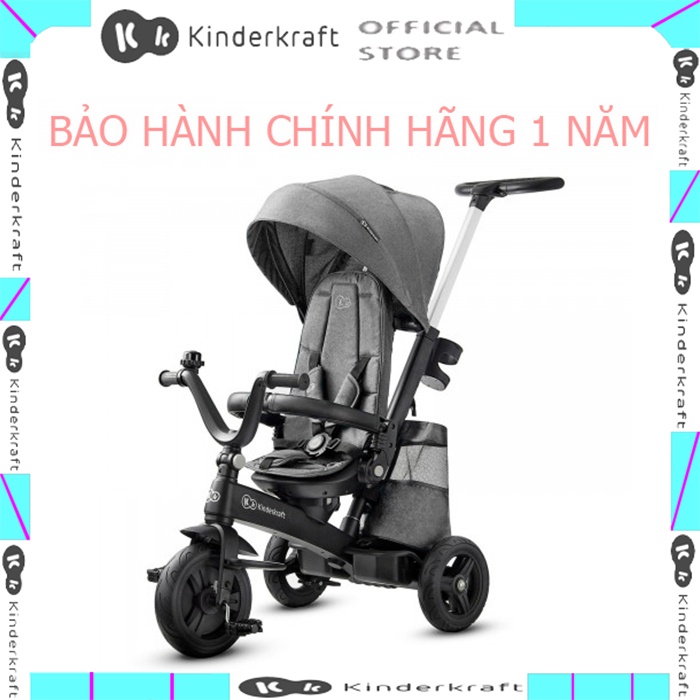 Xe đạp ba bánh cho bé kinder easytwist màu ghi [ BẢO HÀNH 1 NĂM ]