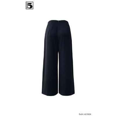 Quần suông nữ dáng lửng cạp cao đính 2 cúc miệng túi Twentyfive N634