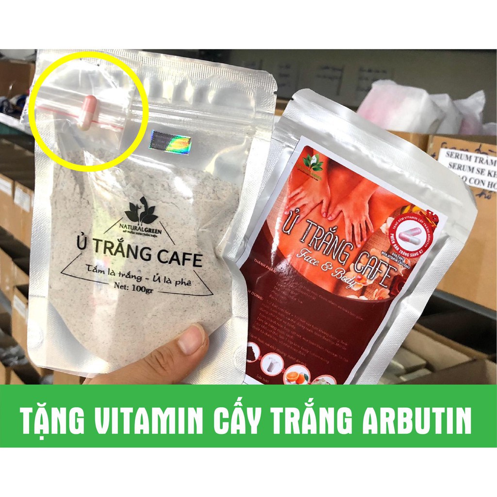 SỈ SỈ SỈ -  Ủ Trắng Cafe Thảo Dược 100gr  -  Bột Tắm Trắng, Tây Tế Bào Chết, An Toàn Tuyệt Đối