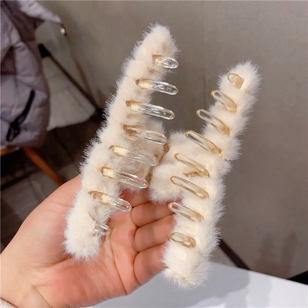 Kẹp tóc lông nhung đính ngọc trai nhân tạo nhiều màu phong cách Hàn Quốc thanh lịch cho nữ