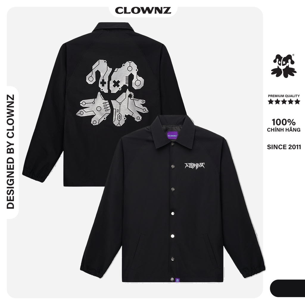 Áo khoác gió local brand Clownz Cyber phản quang, 2 lớp, vải dù form rộng nam nữ
