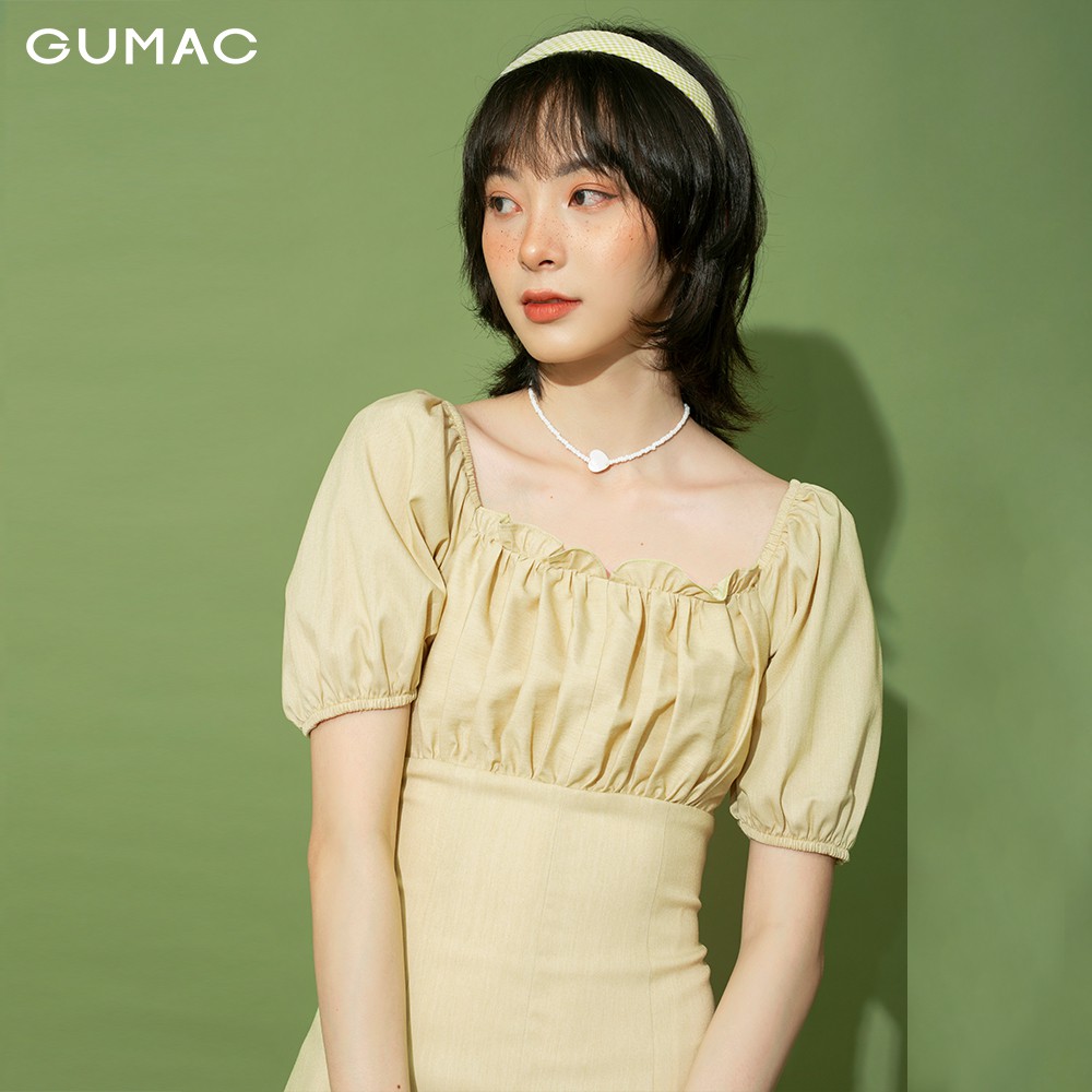 Đầm thun nữ nhún ngực GUMAC cổ vuông dễ thương đủ màu đủ size DB148 | BigBuy360 - bigbuy360.vn