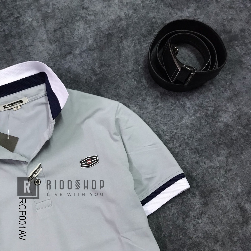 Áo thun nam ngắn tay có cổ cổ trụ Men Basic cao cấp RCP001 - áo phông nam đẹp Riooshop