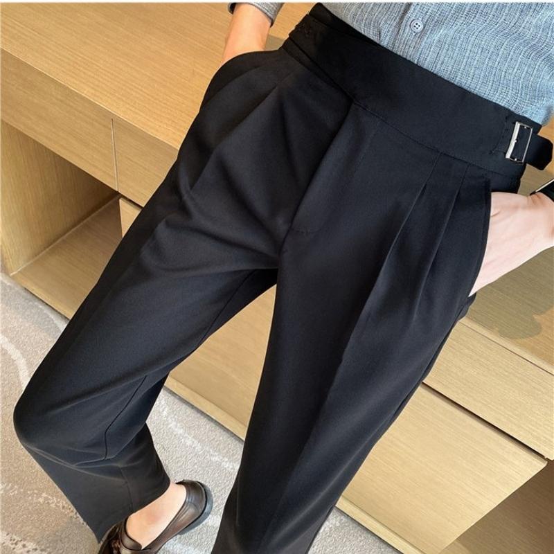 Quần Âu Nam Mix Đai thắt Cạp , baggy ống côn trẻ trung , chất vải Cao Cấp không nhăn không xù , Phong Cách Hàn Quốc