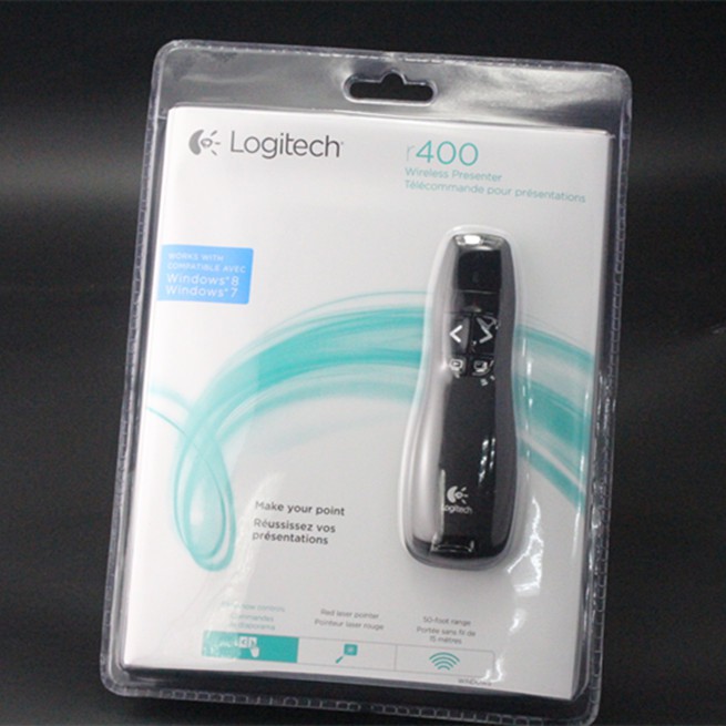 Bút điện tử trình chiếu laser không dây R400 của Logitech khoảng cách 15M