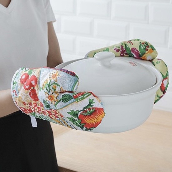 Găng tay nhấc nồi 1 chiếc bằng vải 2 lớp mềm mại H052 chịu nhiệt tiện lợi