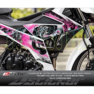 Tem rời Satria xe trắng - Tem Dragon Rồng hồng