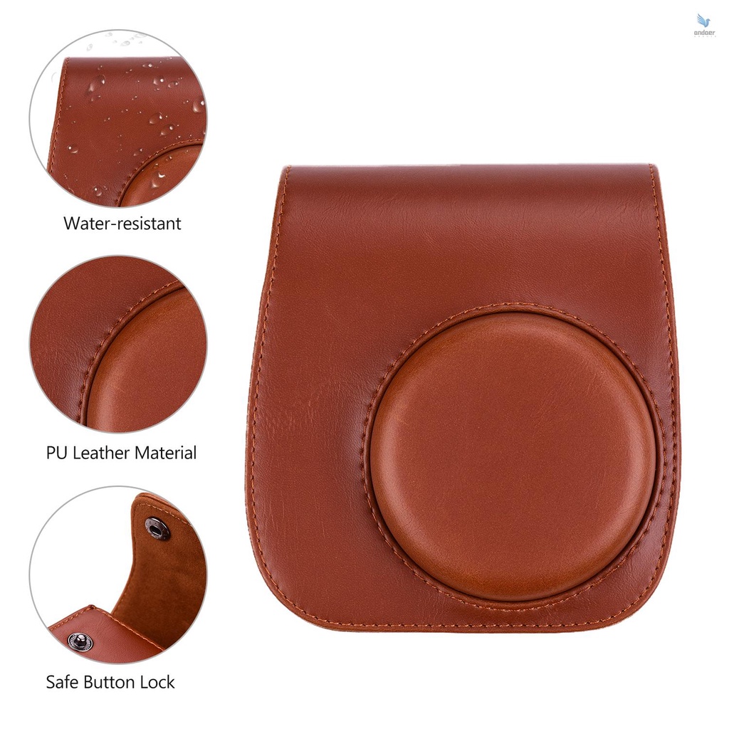 Túi đựng máy ảnh Fujifilm Fuji Instax Mini 11 bằng da PU có dây đeo vai