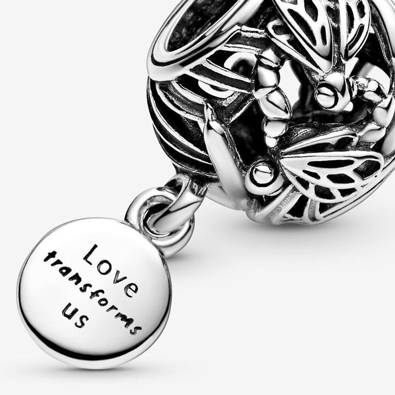 charm pan chuồn chuồn love us bạc s925 cao cấp