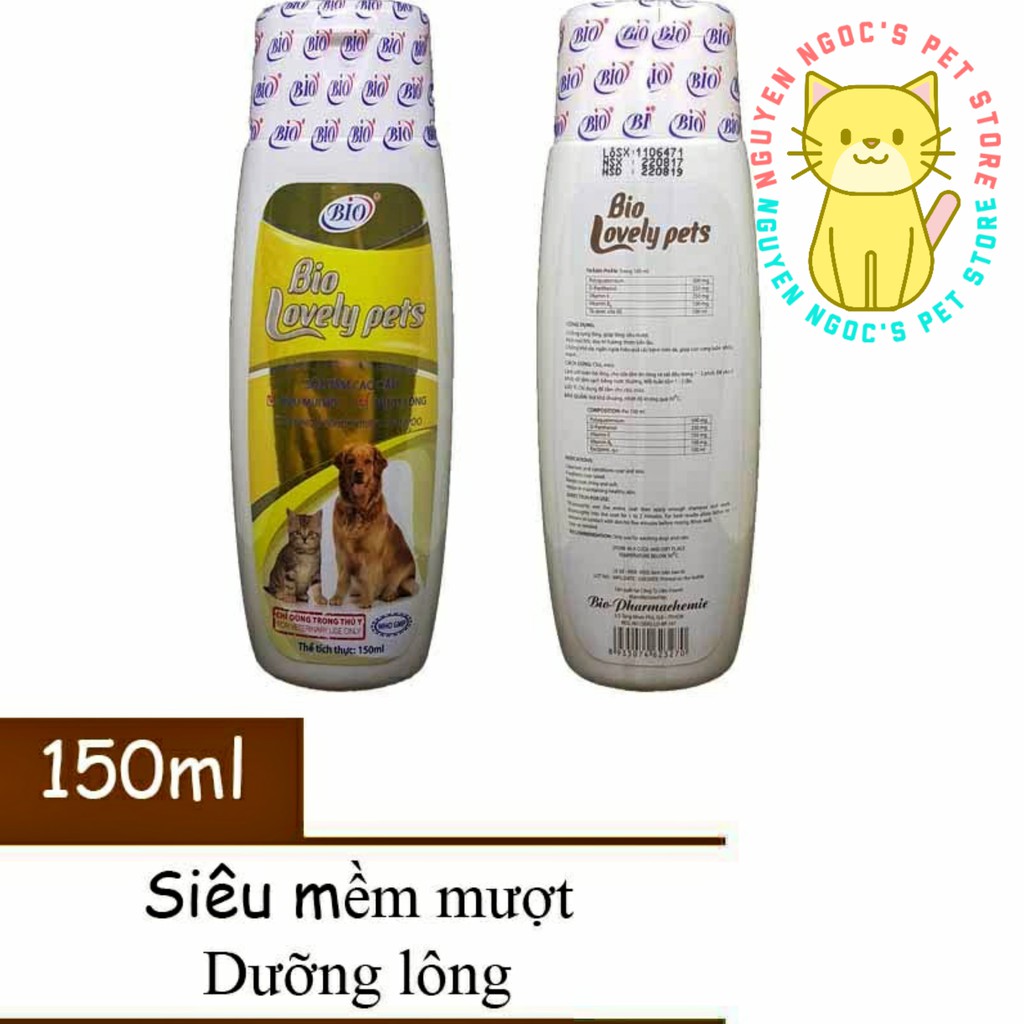  Sữa tắm mượt lông, chống rụng lông, khử mùi hôi BIO LOVELY chai 150ml