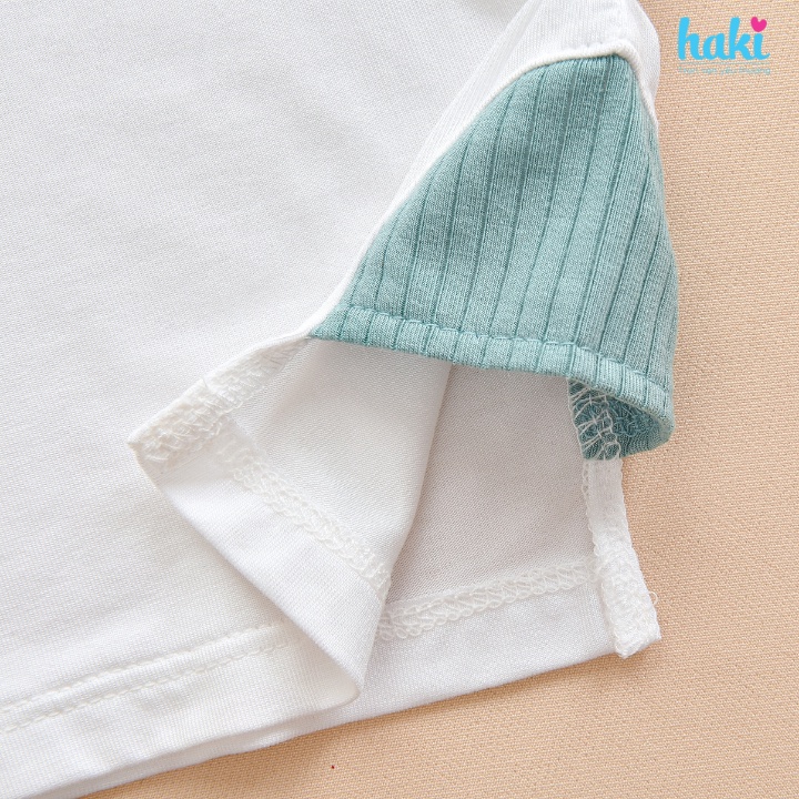 Bộ quần áo sát nách phối màu xẻ sườn cho bé vải sợi sồi (Modal) cao cấp HAKI BM012