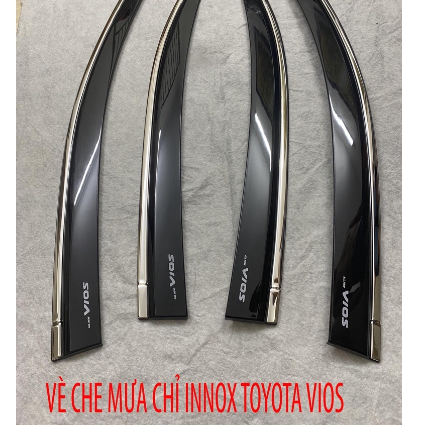 VÈ CHE MƯA CHỈ INOX CAO CẤP XE TOYOTA VIOS 2014 - 2015 - 2016 - 2017