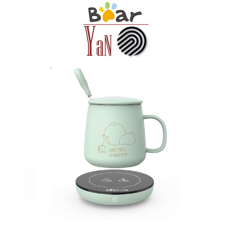 [Nội địa] Đế hâm nóng thức uống tương thích nhiều chất liệu kèm cốc sứ Bear DRBD-A16B1 16W màu xanh - Hàng chính hãng