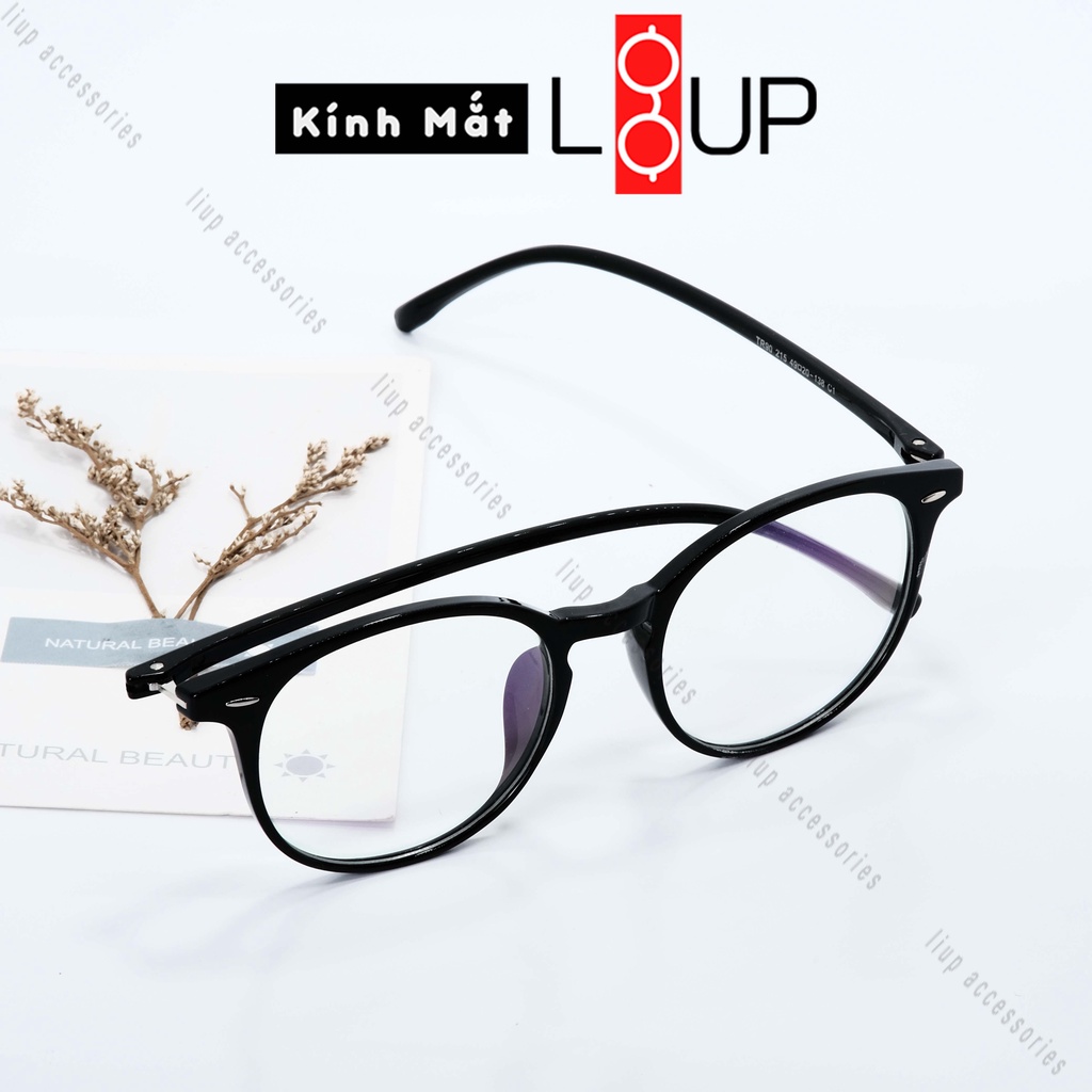 Gọng kính cận nam nữ mắt tròn nhựa dẻo Liupeyewear 215 nhiều màu dễ đeo chống gãy