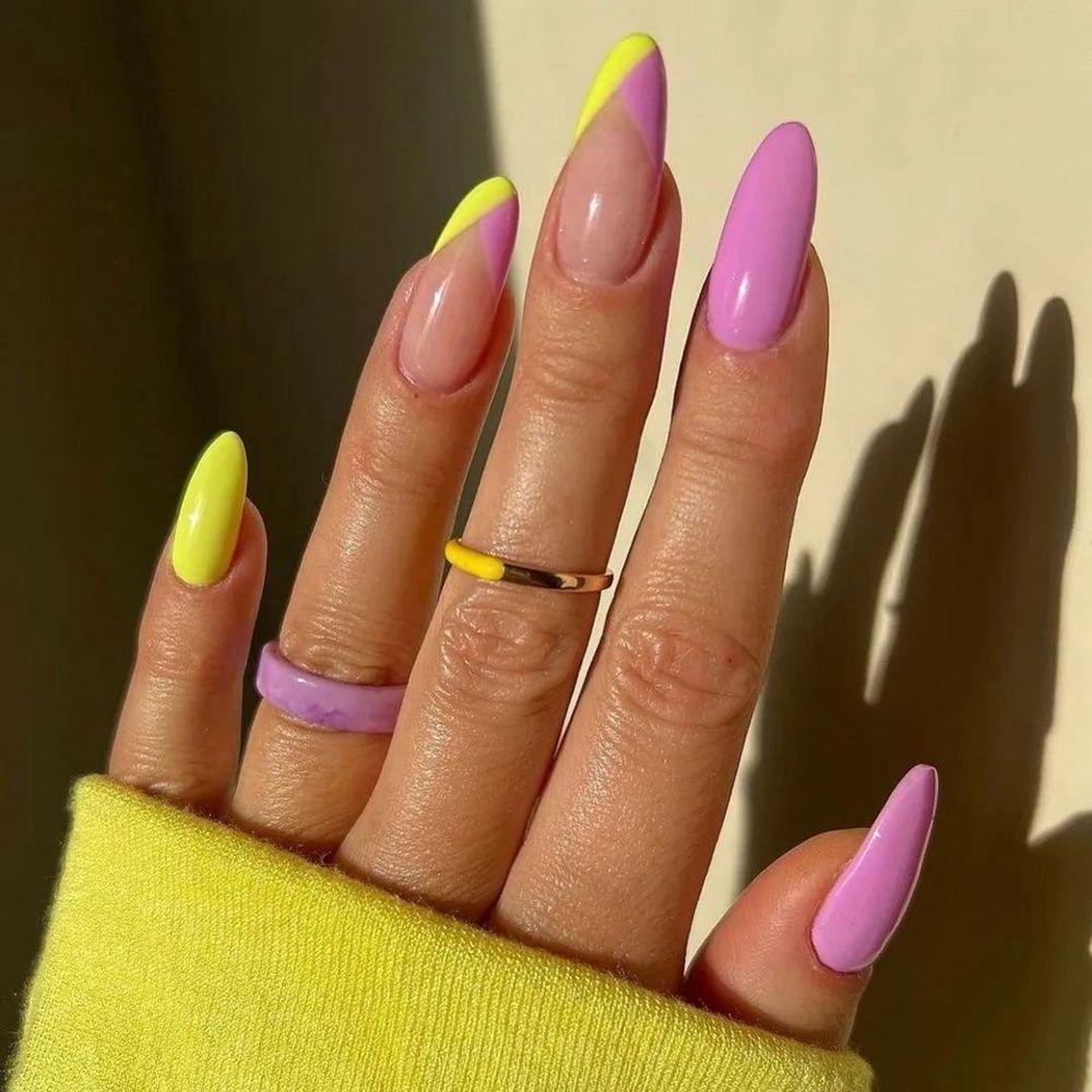 Hộp 1 24 Móng Tay Giả Kiểu Pháp Độc Đáo