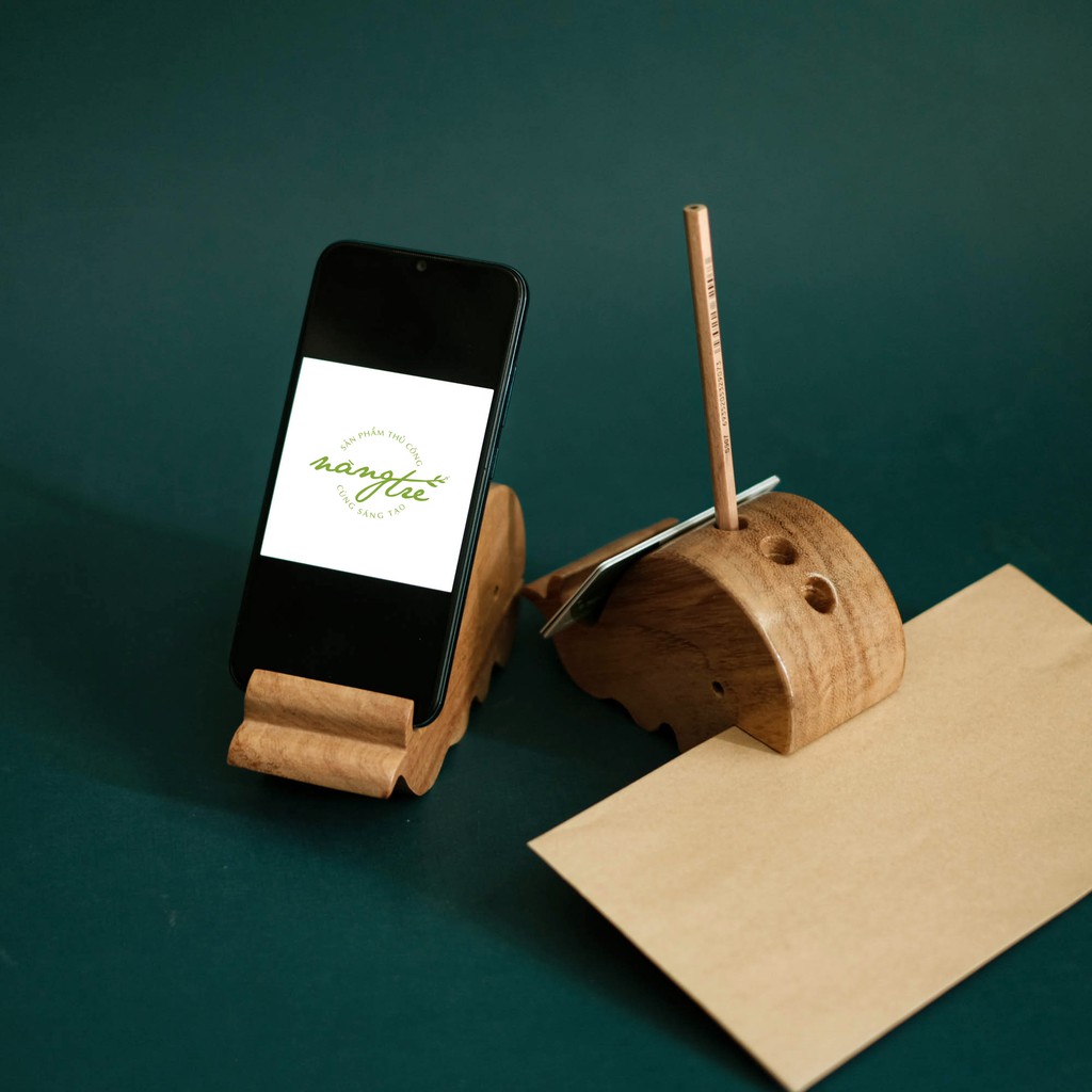 Giá gỗ gác bút - Giá gỗ đa năng - Wooden phone rack