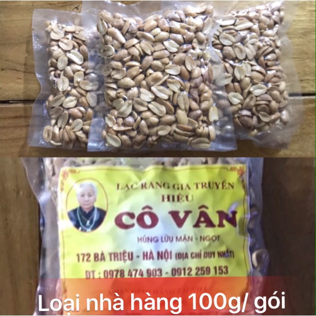 10 Kg Lạc đỏ rang húng lìu chính hiệu Cô Vân (loại nhà hàng VIP 1), tách vỏ sẵn, ít ngọt, 100 gam/gói