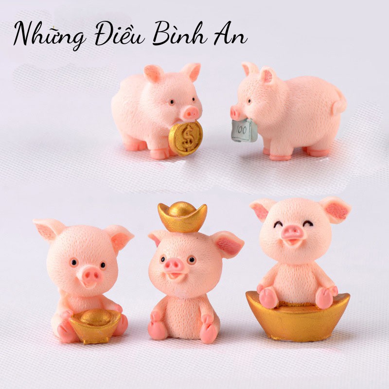 Heo Con trang trí ô tô, bàn làm việc, bánh kem đáng yêu dễ thương 💕FREESHIP 50k💕 Những Điều Bình An