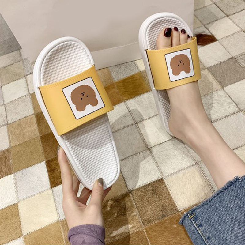 Dép lê quai ngang chống trượt hình gấu đáng yêu cho phái nữ