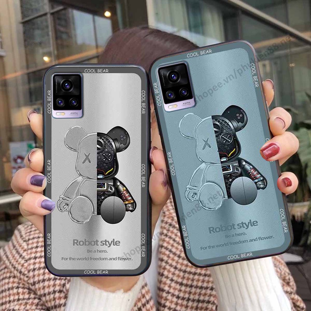 Ốp Vivo V20 bear, k@ws thương hiệu phong cách ốp lưng thời trang cao cấp