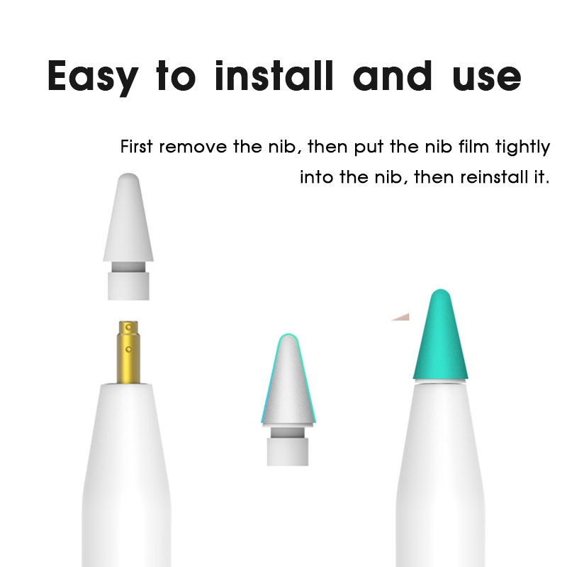tương thích cho compatible for  Apple Pencil Nắp đậy thứ 2 đầu tiên Bút cảm ứng Đầu bút cảm ứng Vỏ bảo vệ Silicone chống thấm nước Đầu bút chì