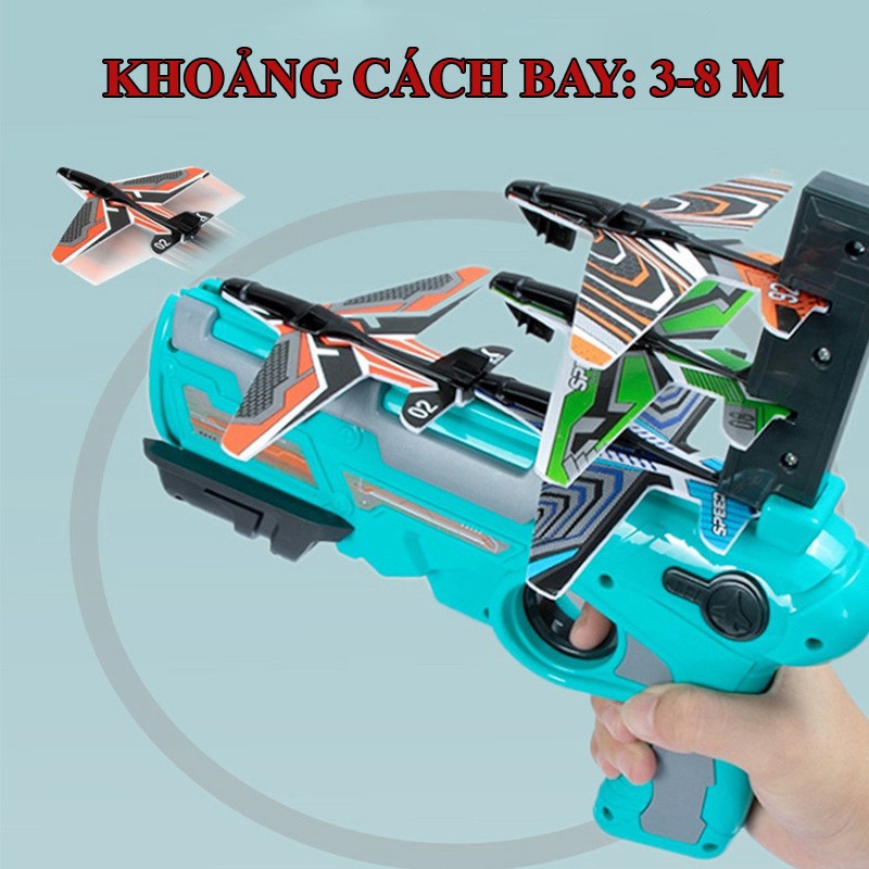 Súng đồ chơi bắn máy bay dành cho trẻ em , đồ chơi súng phóng máy bay lượn mô hình trẻ em