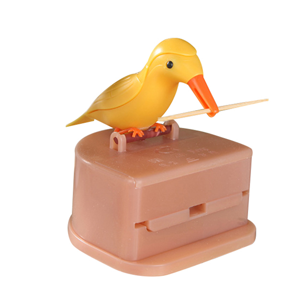 someryer Smart Press Type Bird Shape Toothpick Holder Box Dispenser Dinning Table Gadget