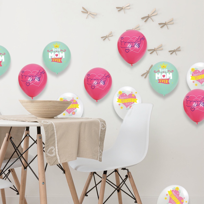 Bong Bóng 12 Inch In Chữ Happy Mother's Day Trang Trí Tiệc