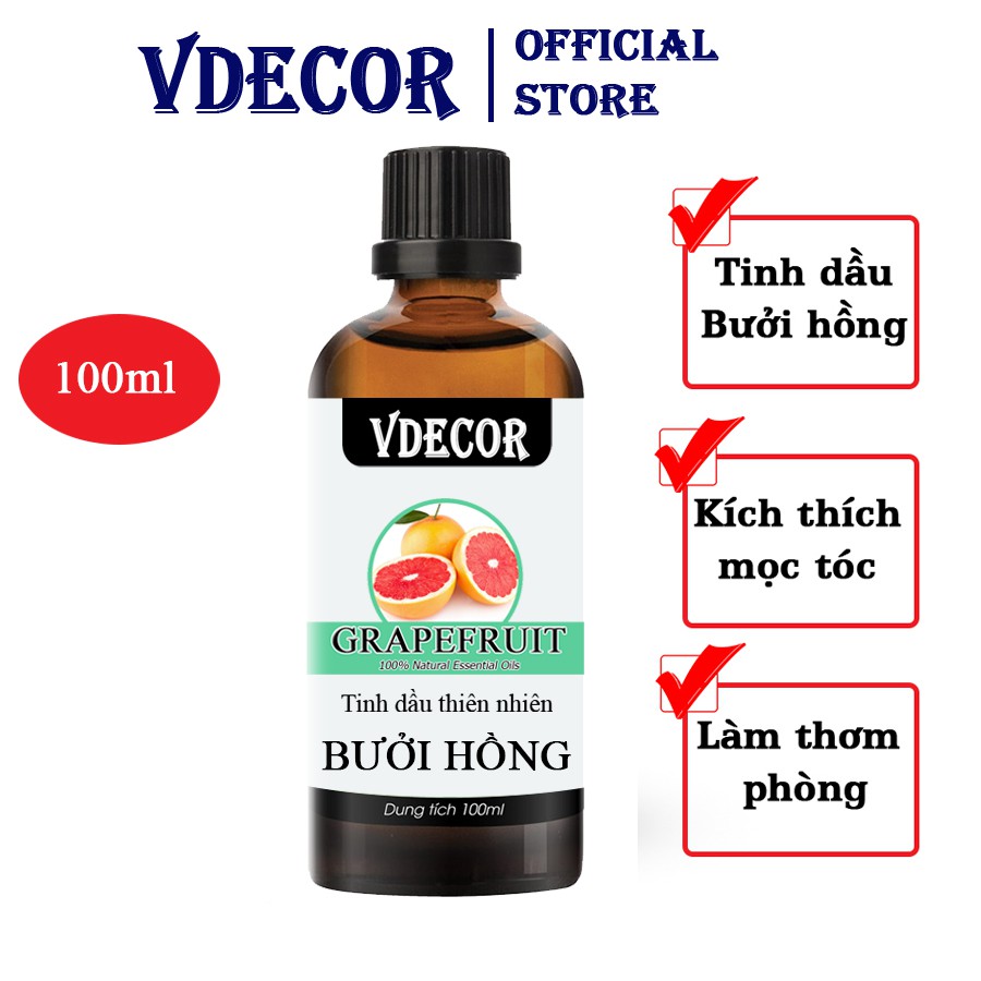 [Tiết kiệm lên đến 50%] Lọ 100ml tinh dầu Vdecor nguyên chất 100% thiên nhiên