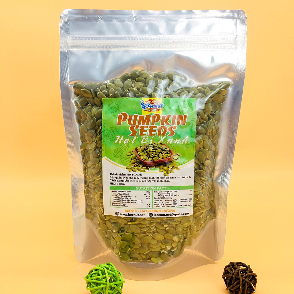 (1KG) (Combo 2 Phần 500g) Hạt Bí Xanh (Ấn Độ) - Đã Tách Vỏ - Loại sống/Đã Rang Thơm Bùi, Chắc Mẩy - BeeNut | BigBuy360 - bigbuy360.vn