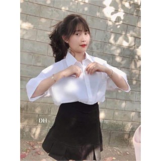 Áo Sơ Mi Nữ Tay Lỡ – Basic Công Sở, Mặc Đi Làm – Đi Chơi Đều Đẹp