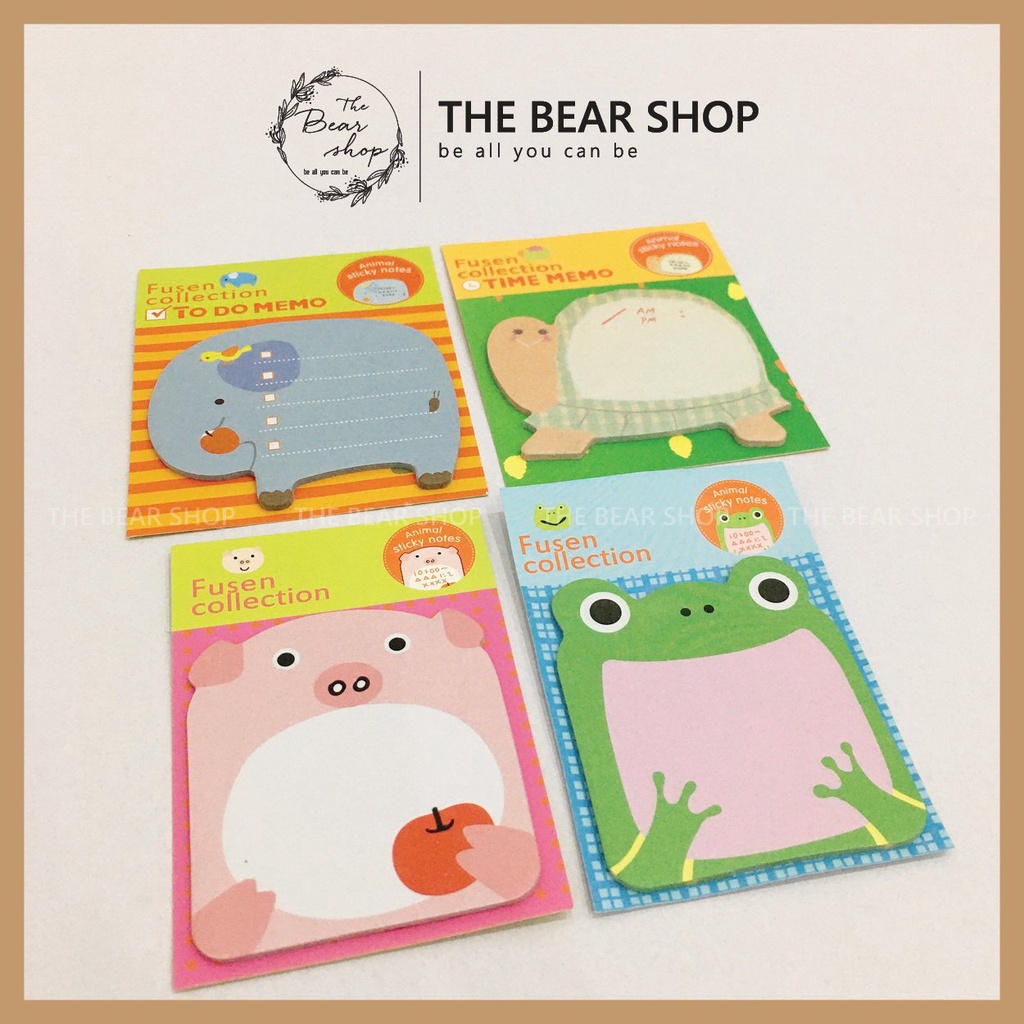 Giấy Note - Giấy ghi chú họa tiết động vật xinh xắn nhiều công dụng quà 8 tháng 3 - The Bear Shop