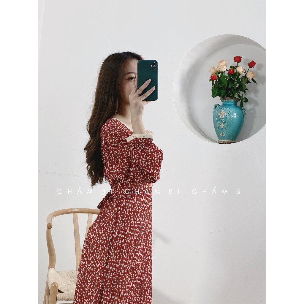 Đầm Dài Tay Cổ Ren Nhiều Màu Vintage (ảnh thật) - V.029 | BigBuy360 - bigbuy360.vn
