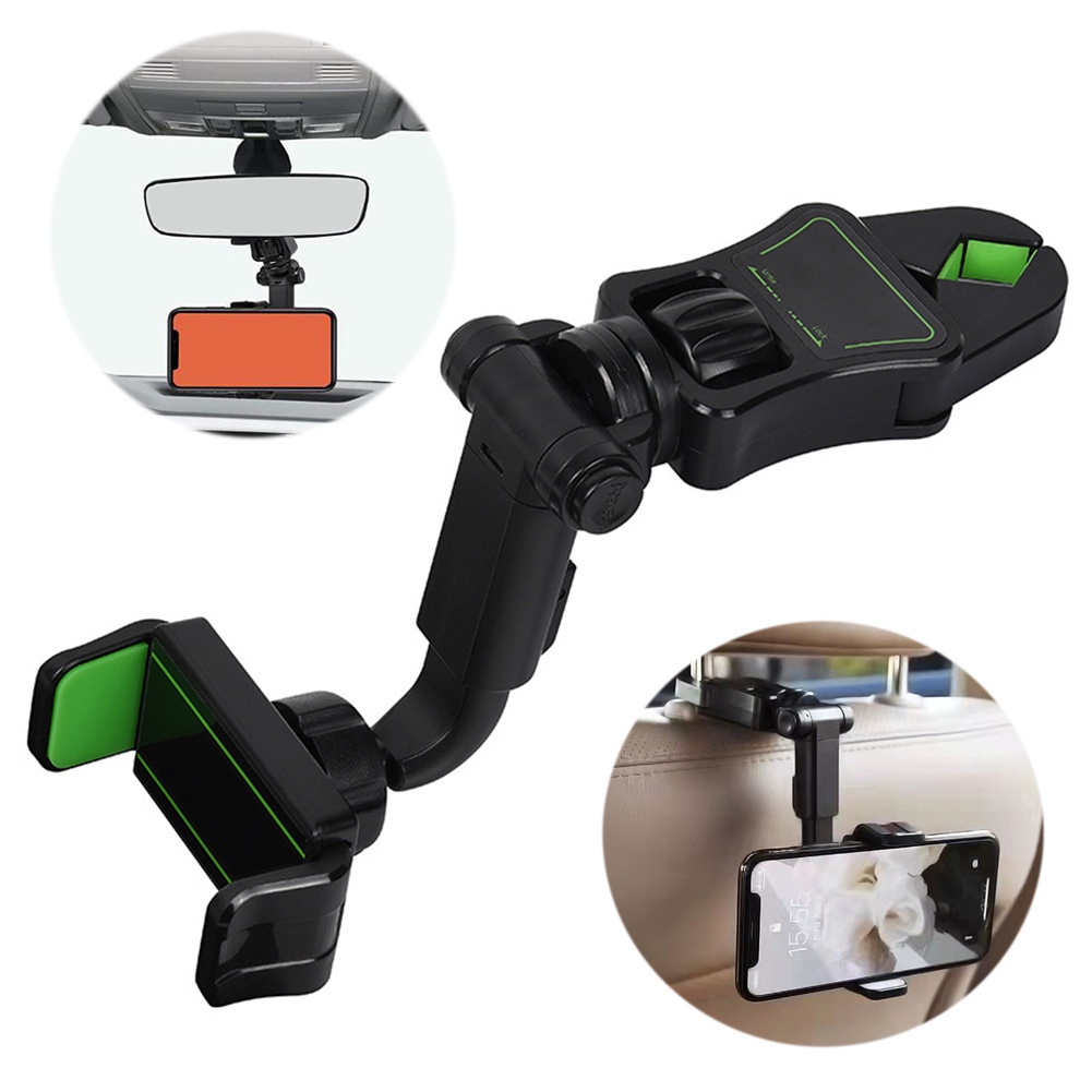 Giá Đỡ Điện Thoại Kẹp Gương Chiếu Hậu Gắn Sau Ghế Ô Tô Đa Năng