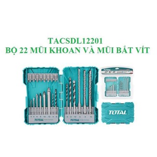 Bộ 22 mũi khoan và bắn vít total tacsdl12201 mũi khoan bộ