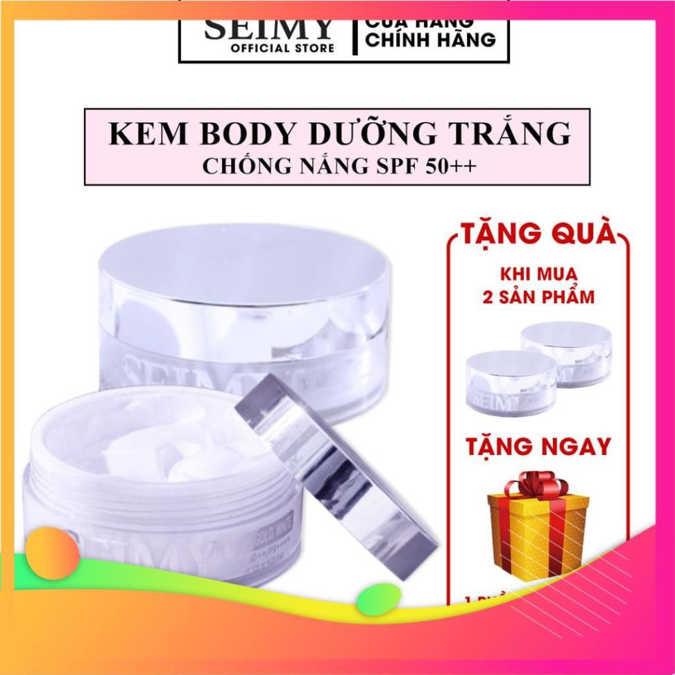 Kem Body Dưỡng trắng chống nắng Seimy - Body Gold White SPF 50+ bật tông dưỡng da, dưỡng ẩm da và bảo vệ body an toàn