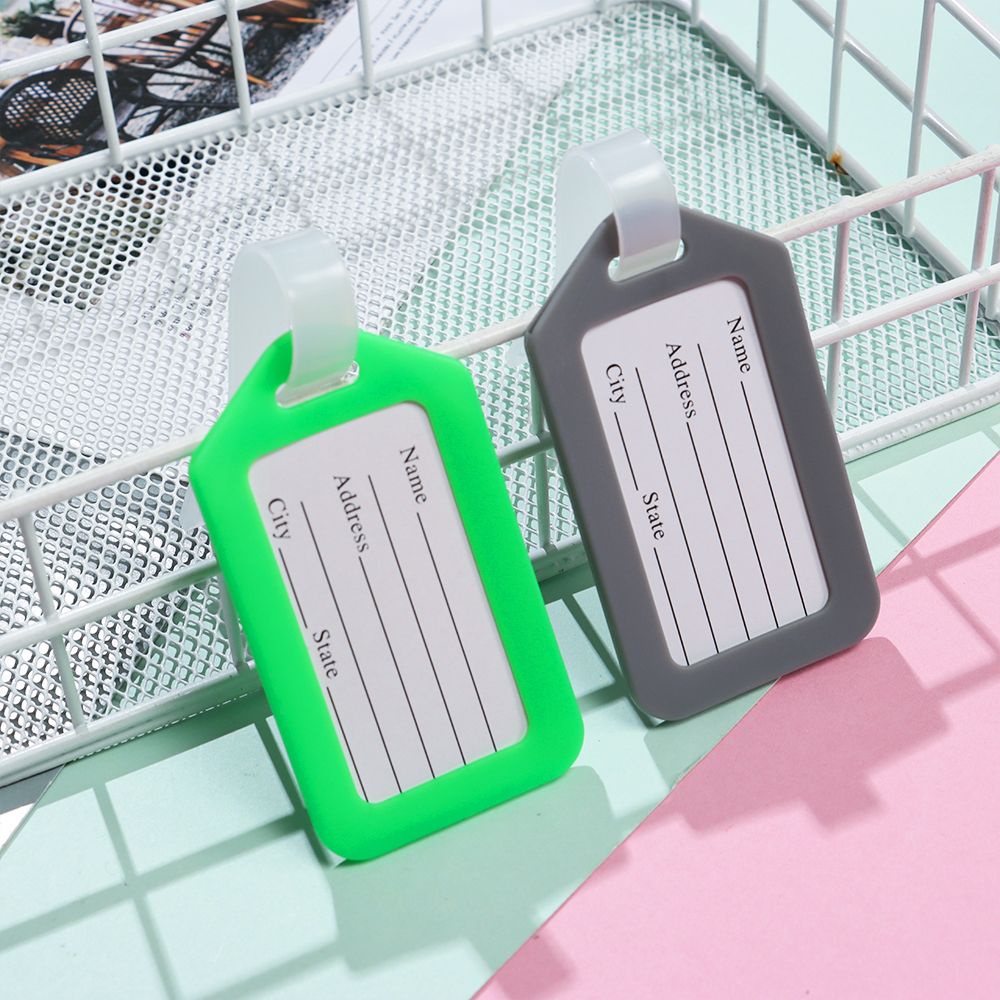 Set 5 thẻ móc khóa gắn tấm id hành lý bằng nhựa nhiều màu sắc lựa chọn