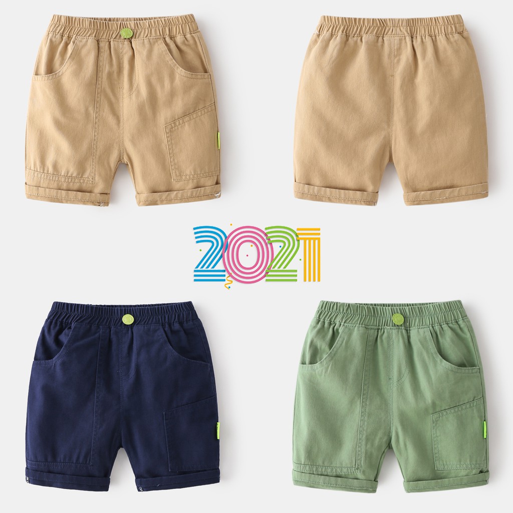 Quần Kaki bé trai WELLKIDS quần short cho bé họa tiết túi hộp hàng xuất Âu Mỹ