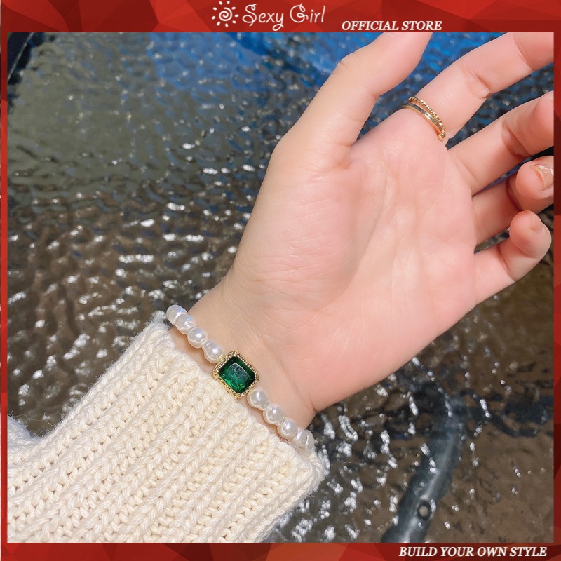 Vòng Tay Đính Ngọc Trai Nhân Tạo Thời Trang Vintage Cho Nữ