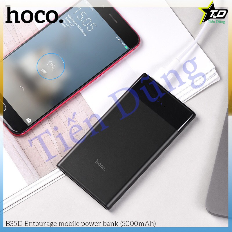 Pin sạc dự phòng Hoco B35D dòng nhỏ dung lượng 5.000mAh có 2 cổng ra USB