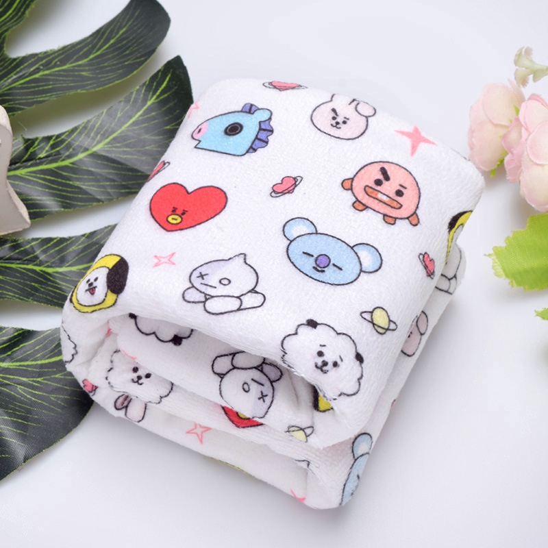 Khăn Cute KPOP BTS BT21 Cartoon Cotton Towel Square scarf Khăn tay