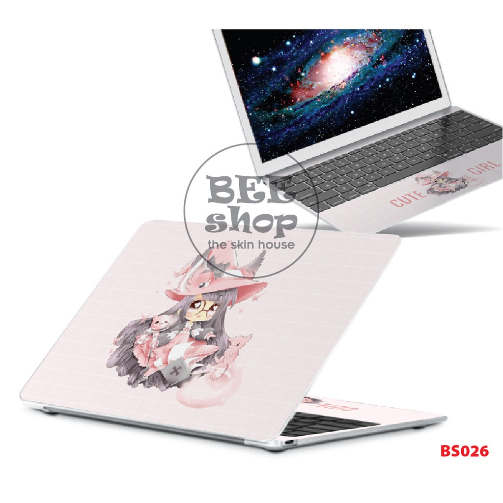 Miếng dán laptop  BEE SHOP mẫu CHIBI cho Macbook/HP/ Acer/ Dell /ASUS