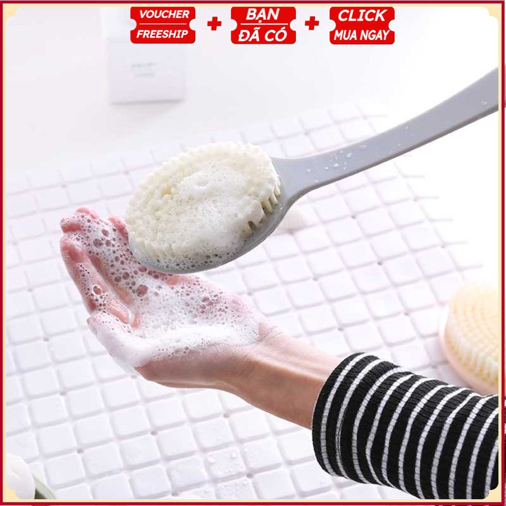 [Tặng Quà] AMIII Cây Chổi Sợi Cotton Tắm CÓ CÁN LƯỢN SÓNG S6 Kì Cọ Lưng