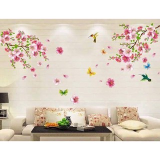 Decal dán tường cành đào
